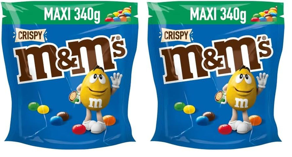 M&M'S Crispy, Chocolate Crispy Lentils a Crispy Center, Čokoláda, 1 balení (1 x 340 g) (balení 2 ks)