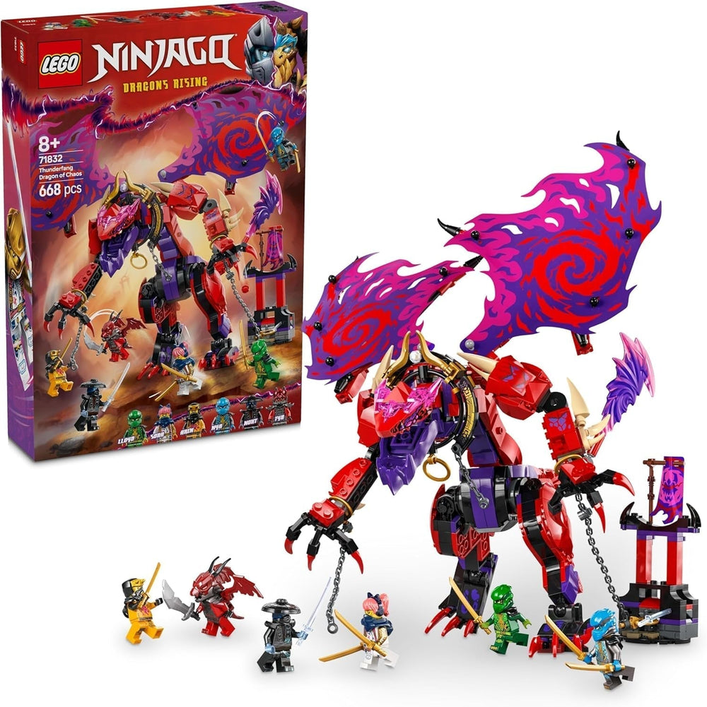 LEGO NINJAGO Chaos Dragon Thundertooth – Hračka se 6 minifigurkami Ninja – RPG stavebnice pro chlapce a dívky ve věku 8+ – Dárky pro fanoušky televizního seriálu Rise of the Dragons 71832 Stavebnice Beuche den LEGO-Store Výchozí název