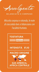 Caffè Mauro Torrefazione – Kaffeebohnen – 1 kg – Avvolgente Mischung – mittlere Röstung – Intensität 8/10 – hergestellt in Italien – 1kg Packung