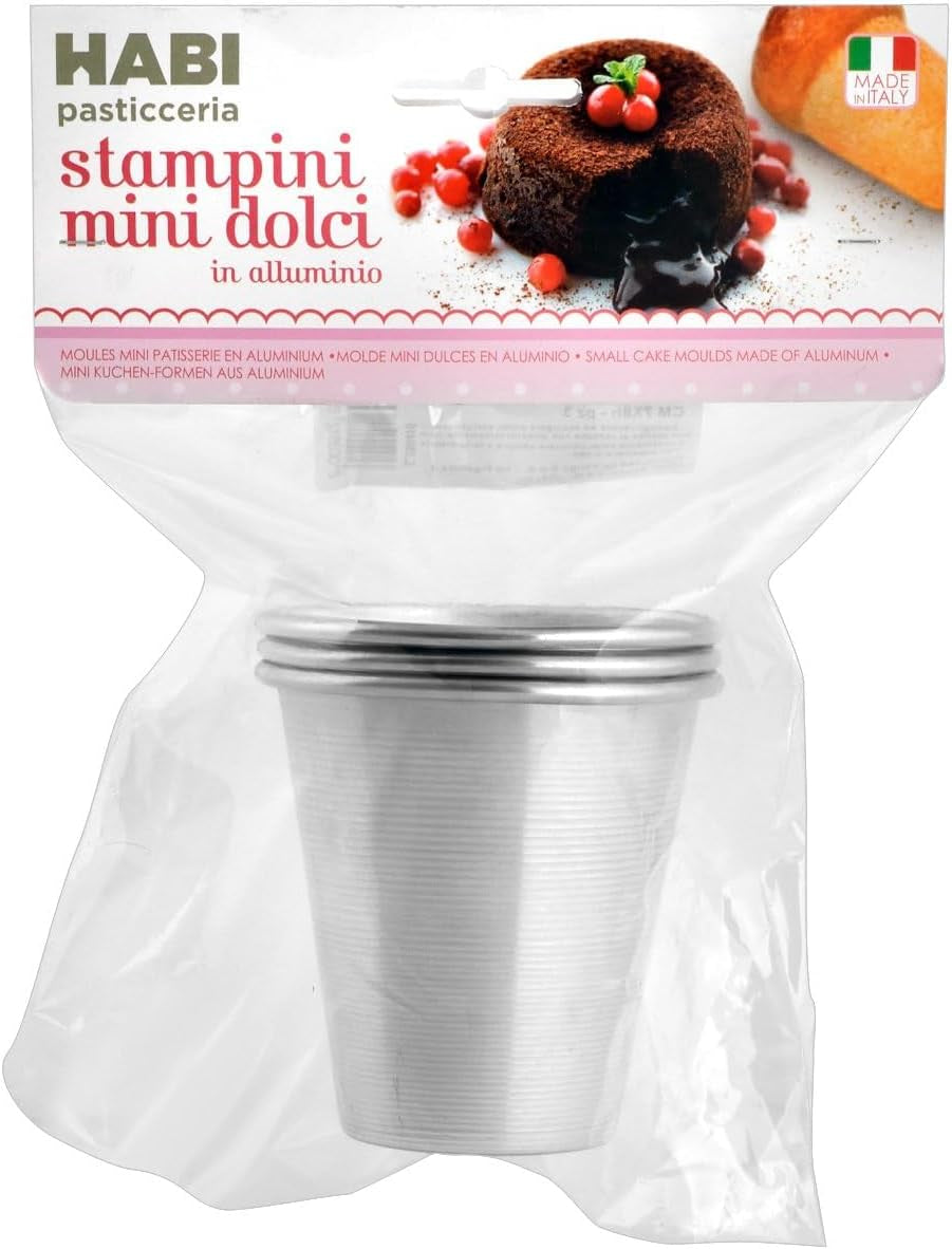 Balení 3 forem Baba Au Rhum, 7 X 8 cm, hliník, 3 kusy Pečicí formy a plechy Naty Shop