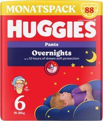 Noční kalhoty Huggies, velikost 6 (15-25 kg), měsíční plenkový box, 88 kusů Naty Shop pro matku a dítě