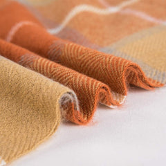 G Lake Orange kostkovaná deka Throw Akryl Měkký oboustranný barevný přehoz s třásněmi Dárek pro vánoční dekorace 127 Cm Š X 170,2 Cm L-Dýně Oranžové Postele a deky G Lake