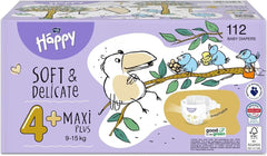 Pleny Bella Baby Happy Soft & Delicate vel. 4+ Maxi plus 9-15 kg HAPPY BOX 112 ks. Matka a dítě Naty Shop