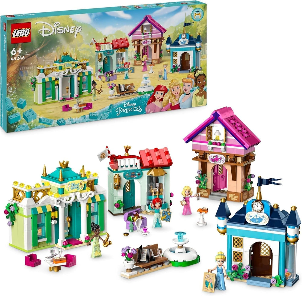 LEGO Disney Princess: Disney Princess Adventure Market, Toy House se 4 panenkami včetně Popelky a Ariel, Hrací sada s mapou pokladů, Dárek pro dívky a chlapce od 6 let 43246 Stavebnice Besuche den LEGO-Store Single