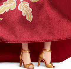 Păpușă Barbie Signature de Anul Nou Lunar în rochie roșie cu model de bujori aurii, jucărie de colecție, JJX83