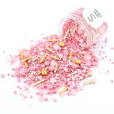 Super Streusel, Sprinkles roz - auriu Sprinkles Naty Shop 90 grame