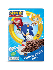 Sonic Choco Rings cereální, pšeničné, ovesné a kukuřičné čokoládové kroužky pro perfektní snídani, s přidanými vitamíny, 1 balení (1 x 350 g)