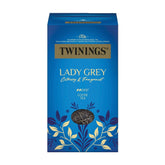 Ceai negru Twinings LADY GREY vrac în cutie de ceai – ceai negru, amestec de soiuri de ceai chinezesc cu coajă de portocală și lămâie, completat cu aromă de bergamotă (200 g)