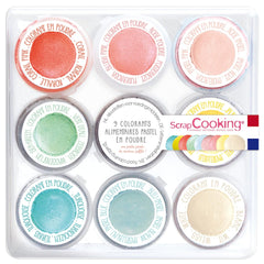 ScrapCooking - Sada 9 práškových barviv, pastelové odstíny, celkem 15 gramů Naty Shop