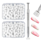 Qufiiry 200 Stück Nail Art Schwämme Mit Metallgreifer, Nagelkunst Schwammpinsel, Maniküre Zubehör Für Nägel, Um Eine Vielzahl Von Gradient Nail Art Patterns Zu Erstellen(Weiß)