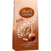 Lindt Čokoláda | LINDOR Tiramisu taška | 137 g | 11 mléčných čokoládových kuliček s náplní tiramisu rozpouštějící se v ústech | Dárek z čokolády