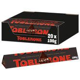 Toblerone Dark 20 X 100 grame, Ciocolată elvețiană neagră cu miere și nuga de migdale Bomboane de Ciocolata Naty Shop Default Title