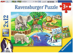 Ravensburger Puzzle pro děti - 07602 Zvířátka v ZOO - Puzzle pro děti od 3 let, s 2X12 dílky Puzzle Naty Shop Výchozí název