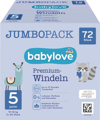 Pleny Premium Active Plus, velikost 5, Junior 12-25 kg, Jumbo pack, 2 x 36 kusů, 72 kusů