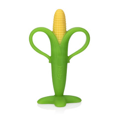 Inel de dentiție calmant Nuby din banane și porumb, pachet de 2, de la 3 luni