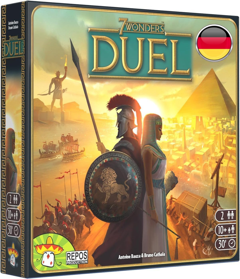 Asmodee 7 Wonders Duel, joc de bază, joc pentru cunoscători, joc de strategie, 2 jucători, vârste 10+, 30 de minute, germană
