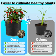 x 12L květináče na rajčata, netkané pytle na sázení s držadly, zahuštěné a větrané zahradní květináče, opakovaně použitelné pytle na sázení brambor, rajčat, zeleniny, květin a jahod