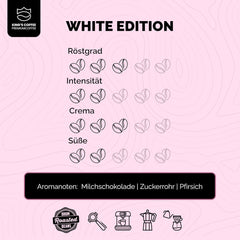 KING'S COFFEE - EDIȚIE ALBĂ - amestec ușor 100% Arabica din Etiopia, Mexic, Peru și Tanzania - prăjire în loturi mici în Italia - boabe de espresso întregi pentru aparate portafilter - 1 kg