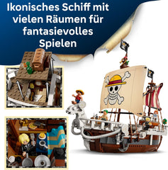 LEGO ONE PIECE - Das Piratenschiff Flying Lamb (Going Merry) - Hra s 5 minifigurkami - vč. Luffy, Zoro & Nami - Spielzeug zum Bauen - Geschenk für Jungen, Mädchen & Fans ab 10 Jahren - 75639