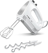 Bosch Hausgeräte Handrührer Clevermixx MFQ24200, 2 Rührbesen, 2 Spülmaschinengeeignet, 4 Stufen, Leicht, Leise, 400 W Weiß/Edelstahl Bucatarie Naty Shop