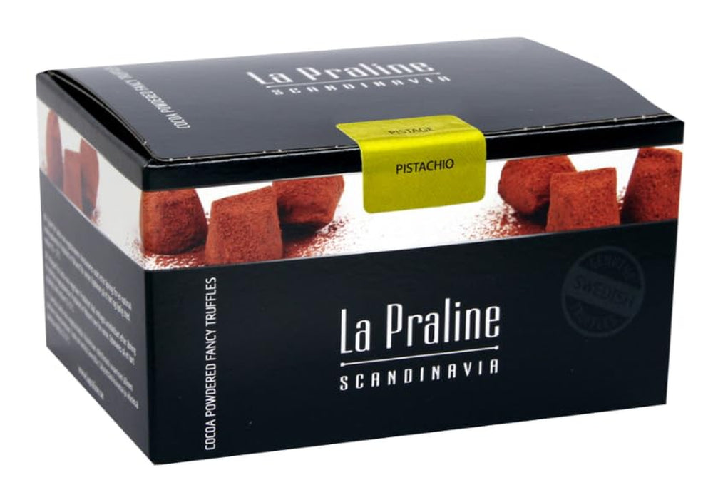 La Praline čokoládové lanýže s pistáciemi 200g – Ručně vyráběné pralinky ze Švédska, prémiová čokoláda