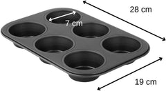 Zenker 6Er Muffinform Black Metallic, 275X190X30 Mm, Teflon Classic Antihaftbeschichtung, Hitzebeständig Bis 230°C, Leichte Reinigung, Ideal Für Köstliche Muffins Formy a plechy na pečení Naty Shop