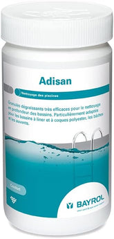 BAYROL Adisan 1 kg - Vysoce účinný granulát na čištění bazénů, odstraňuje nečistoty a mastné skvrny - Bazénové fólie, rolety, kryty bazénů, polyesterové bazény, bílá