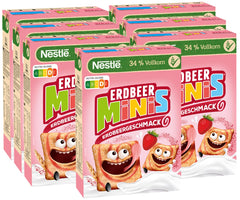 Nestlé Strawberry Minis, celá cereálie s příchutí jahod, balení 7 ks (7x375g)