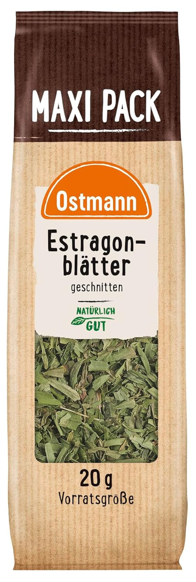 Ostmann Gewürze - Estragonblätter geschnitten | Zum Verfeinern von Salatsaucen, Gemüsegerichten und Remouladen | 20 g v sáčku