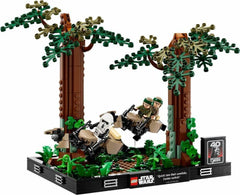 LEGO 75353 Star Wars Pursuit on Endor - Sada diorámat, Návrat Jediho s Lukem Skywalkerem, Princezna Leia & Scout Trooper a Speeder Bikes, Stavebnice 40. výročí Besuche den LEGO-Store