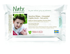 Eco by Naty Baby Care, Bio vlhčené ubrousky pro miminka, neparfemované, 56 plen