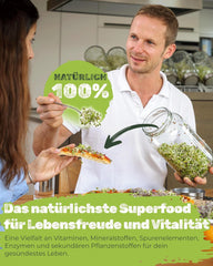 Sada nakličovacích nádob 3100 ml s dárkovou sadou - Bio Fitness Mix, Power Mix a Detox Mix, každá 75 g - Klíčící nádoba - vč. víko sklenice, stojan a sítko