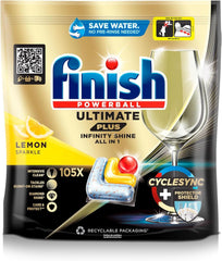 Finish Ultimate plus Infinity Shine Citrusové tablety do myčky nádobí - Tablety do myčky, intenzivní čištění - 105 kapslí, citron Naty Shop