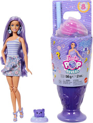 Set Barbie Pop Reveal Series cu păpușă la modă și accesorii, serie de dulciuri, design Donut Dreams cu animal de companie, 8 surprize, inclusiv schimbarea culorii, JFY60