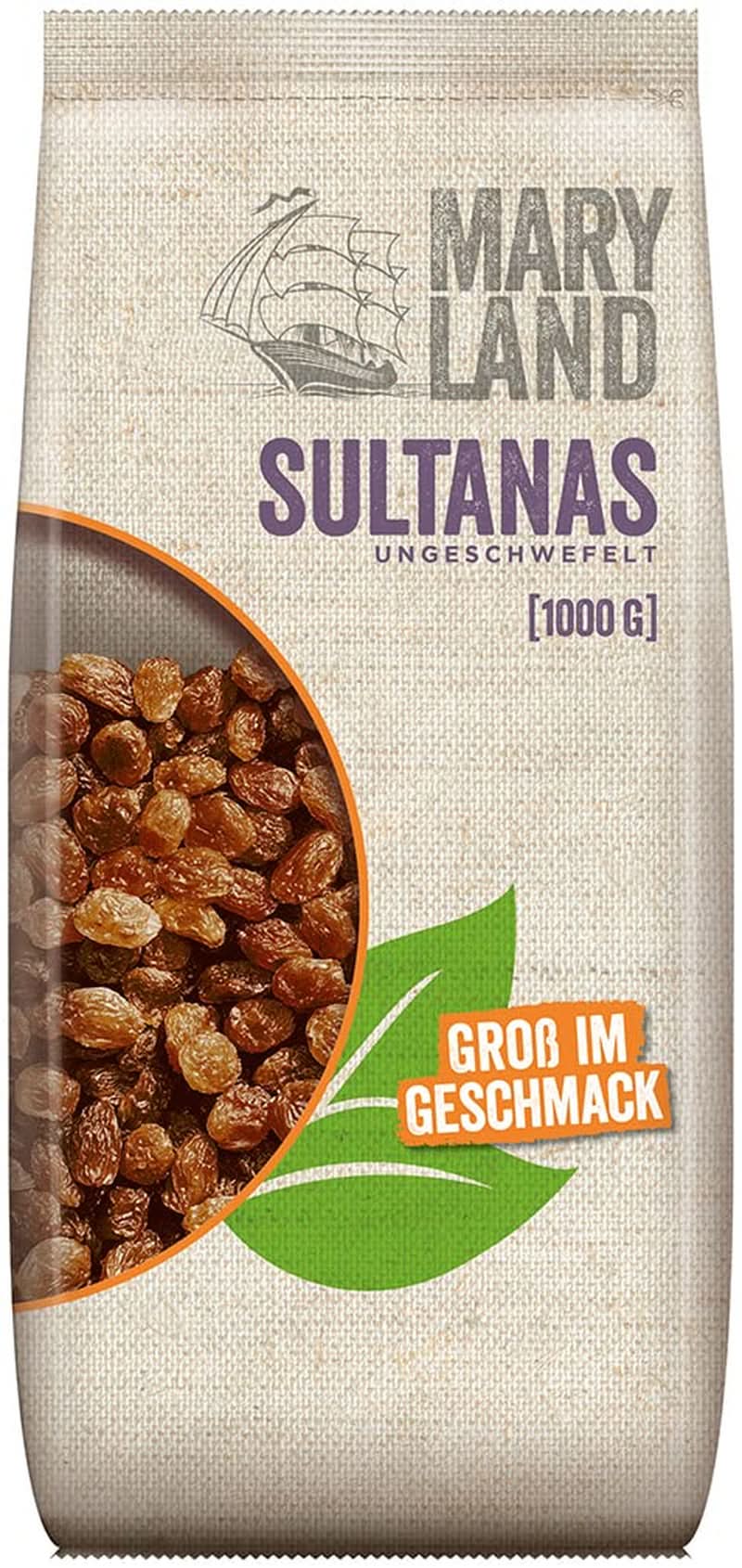 Maryland Sultanas, Sušené rozinky, přirozeně sladké, bez přidaného cukru - bez konzervantů, 1 kg Dehydrované produkty Naty Shop