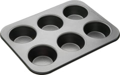 Masterclass Tiefes Muffinblech/Yorkshire Puddingform, 6-Loch-Form Mit PTFE-, PFOA- Und Bpa-Freier Antihaftbeschichtung, Robuster 1 Mm Kohlenstoffstahl, Grau, 35 X 26 Cm Formy a plechy na pečení Naty Shop
