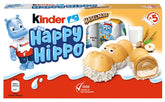 Kinder Happy Hippo Lískový ořech - Speciální křupavé oplatky s mlékem a lískooříškovým krémem - Karnevalové a Mardi Gras sladkosti - 1 balení obsahující 5 jednotlivých tyčinek po 20,7 g