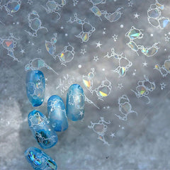 Autocolante strălucitoare pentru unghii, autoadezive, cu valuri de apă de vară, cu stele, pentru unghii, fantezie, cu valuri de apă de mare, design pentru unghii, autocolante pentru unghii, valuri de apă marină, accesorii pentru unghii, artă pentru unghii