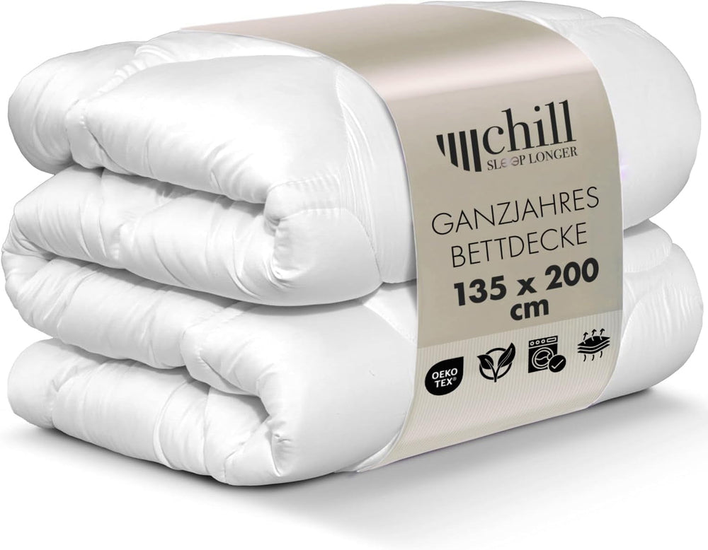 Přikrývka All Seasons 135X200 - Lehká přikrývka 135X200 - Prodyšná a omyvatelná a 100% veganská - Přikrývka z klimatické síťoviny a pohodlný pás na spaní - Náplň 800G Naty Shop Přikrývky a přikrývky 135 X 200