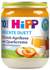 Hipp Bio Fruit Duet Broskev a meruňka se smetanovým sýrem, balení 6 ks (6 x 160 gramů) Matka a dítě Naty Shop 6 x 160 gramů Broskev a meruňka se smetanovým sýrem