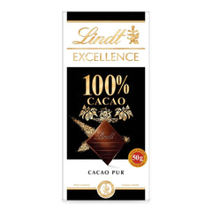 Lindt EXCELLENCE 100% kakao - hořká čokoláda, 50 gramů Čokoládové bonbony Naty Shop Výchozí název