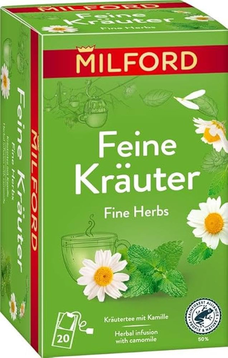 MILFORD Plante fine | Ceai din plante cu mușețel | 20 pliculețe de ceai