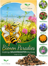 Magic of Nature Balcony Box Mix - 10g Semena - Rostliny šetrné k včelám - Snadné použití - Včelí ráj - 5 původních kultivovaných druhů - Vhodné do truhlíků a květináčů