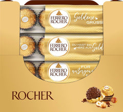 Ferrero Rocher – Křupavé a krémové oříškové pralinky – dárek k Valentýnu pro něj a pro ni – 16 balení po 4 jednotlivých pralinkách