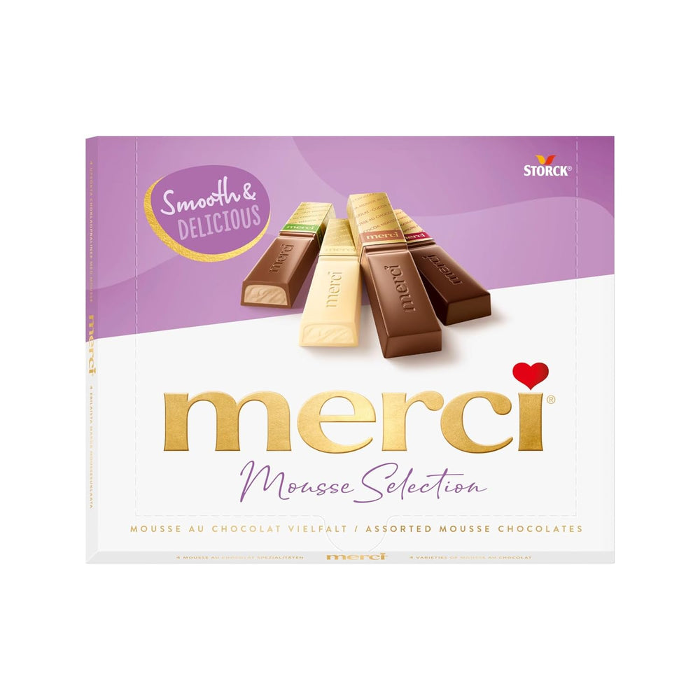 merci Finest Selection Mousse au Chocolat Variety – 1 x 210 g – Speciality Vynikající čokoládová pěna – Plněné i neplněné pralinky