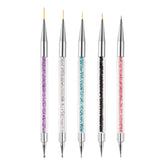 Sularpek Nail Art Pinsel, 5 Stück Nageldesign Pinsel, Nail Art Dotting Tools, Nail Art Liner-Pinsel, Zum Herstellen Von Nagellack, Punktieren, Feinmalerei, DIY