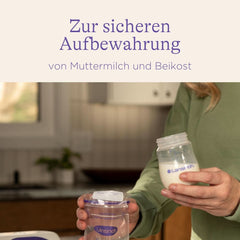 Lansinoh Muttermilchflaschen, 4 X 160 Ml - Zur Sicheren Muttermilch Austellungen - Neues Kompaktes Design Für Verbesserte Stabilität - Mit Stapelbarem Deckel Příslušenství Jídlo a kojení Bebe Naty Shop