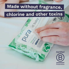 Ekologické dětské ubrousky 99% voda bez plastu Biologicky odbouratelné vlhčené ubrousky pro citlivou ekzém pro novorozence Naty Shop