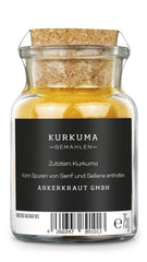 Ankerkraut Kurkuma, gemahlen, Kurkuma Gewürz Pulver, 75g v korkovém skle