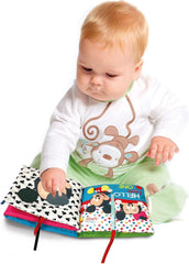 Clementoni 17721 Disney Baby - Carte din țesătură, jucărie versatilă pentru copii pentru călătorii, carte ilustrată cu elemente crepitante și scârțâitoare, pentru nou-născuți de la 0 luni Jucarii Bebe Naty Shop